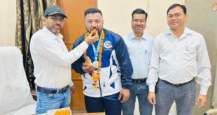 राष्ट्रीय वेटलिफ्टिंग प्रतियोगिता में रजत जीतकर लौटे प्रदीप कुमार का भव्य स्वागत