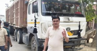 अवैध खनन से भरे ओवरलोड डंपर को जब्त किया