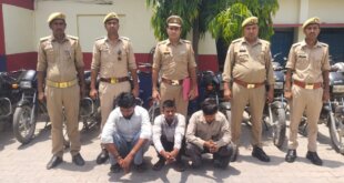 मंसूरपुर मोड़ पर पुलिस की बड़ी कार्रवाई, नौ चोरी की बाइक बरामद, तीन आरोपी गिरफ्तार