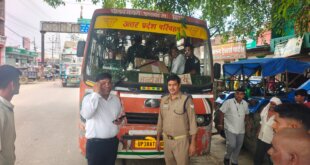 रोडवेज बस का चालान, सड़क सुरक्षा अभियान में 62 अन्य वाहनों पर भी कार्रवाई