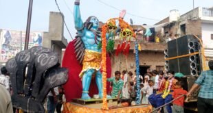 बगरैन में गूंजा गणपति बप्पा का जयघोष, विश्व हिंदू महासंघ ने निकाली भव्य शोभायात्रा