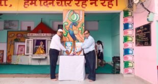 सरस्वती शिशु मंदिर में गांधी और शास्त्री जयंती मनाई